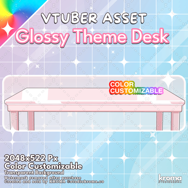 VTUBER ASSET | Glossy Desk (Color Customizable)