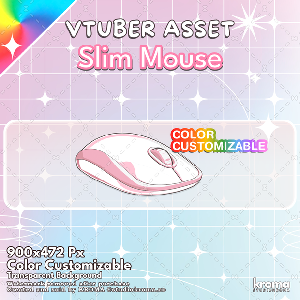 VTUBER ASSET | Slim Mouse (Color Customizable)