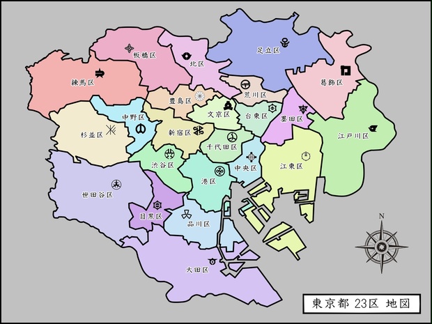 東京 23区 地図 犠牲者の会 Booth