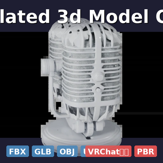 Single Isolated 3d Model Of Vintage (FBX, GLB, OBJ, USDZ/PBR)
