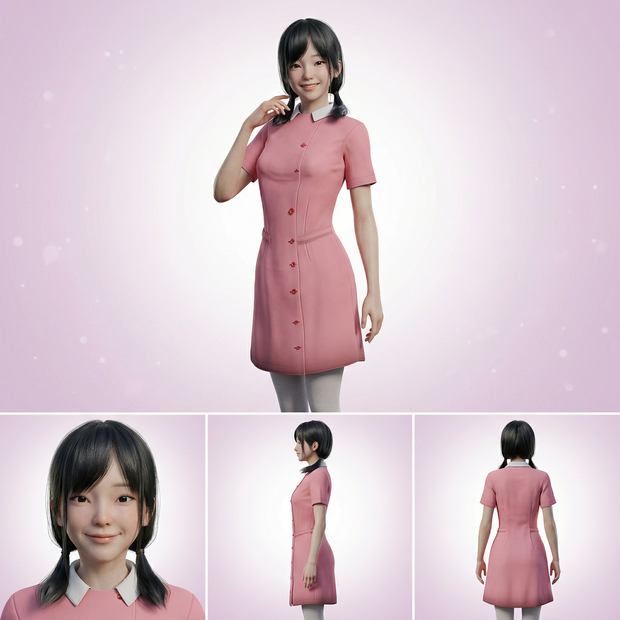  リアル調3D VRMキャラクター　女の子　渡辺さくら