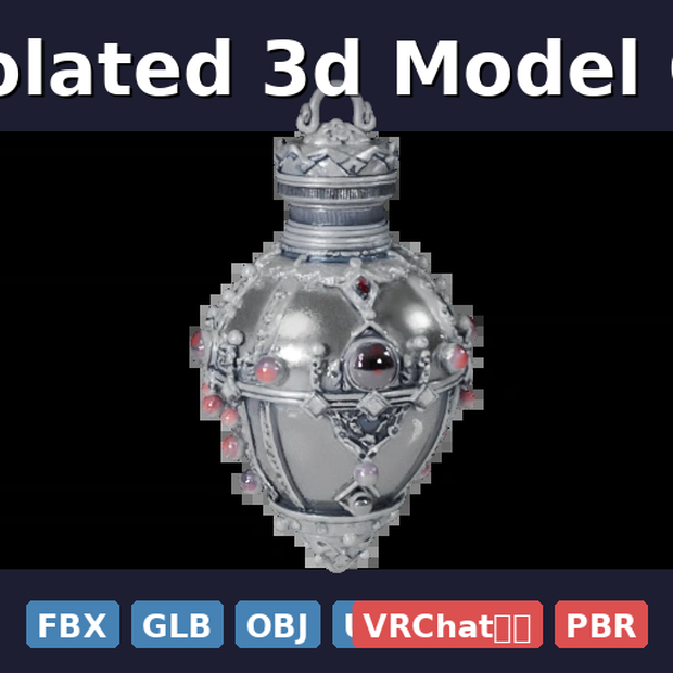 Single Isolated 3d Model Of Potion (FBX, GLB, OBJ, USDZ/PBR)