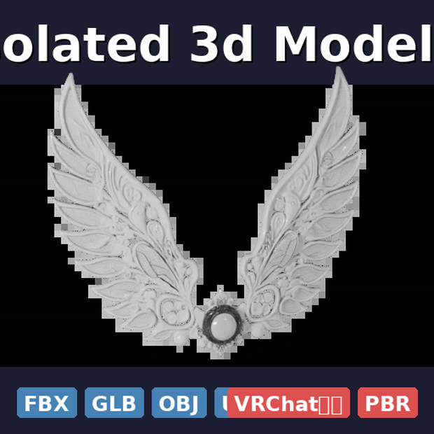Single Isolated 3d Model Of Fairy (FBX, GLB, OBJ, USDZ/PBR)