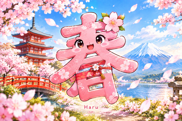 春（Japanese Kanji Spring）