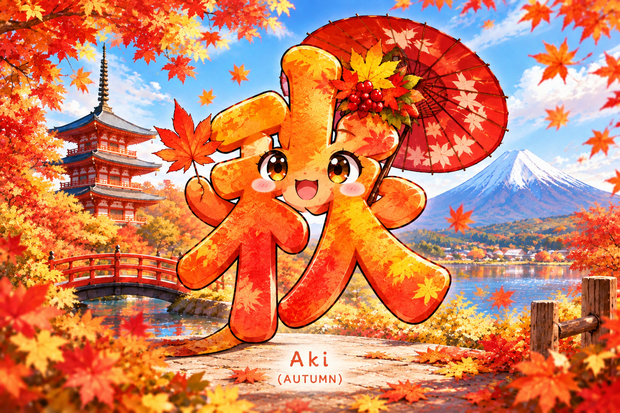 秋（Japanese Kanji Autumn）
