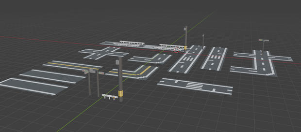 【LowPoly City Kit】ローポリ街路・道路セット（電柱・信号機・道路パーツ）