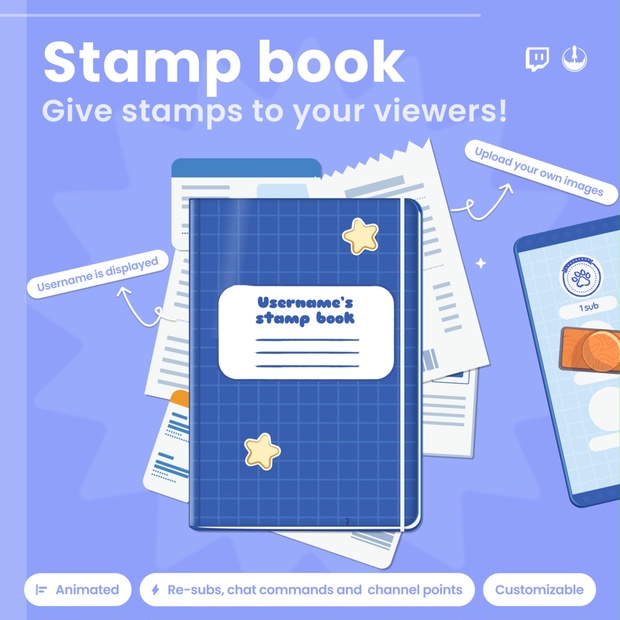 Animated Twitch Stamp Book Widget: Viewer Rewards, Channel Points ...