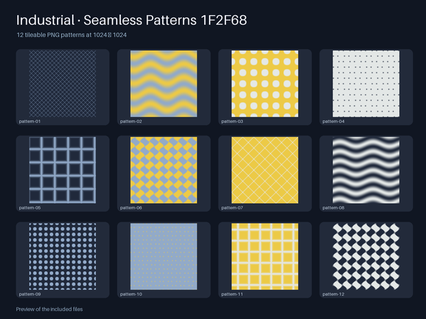 Industrial · Seamless Patterns 1F2F68