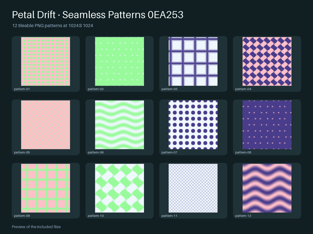 Petal Drift · Seamless Patterns 0EA253