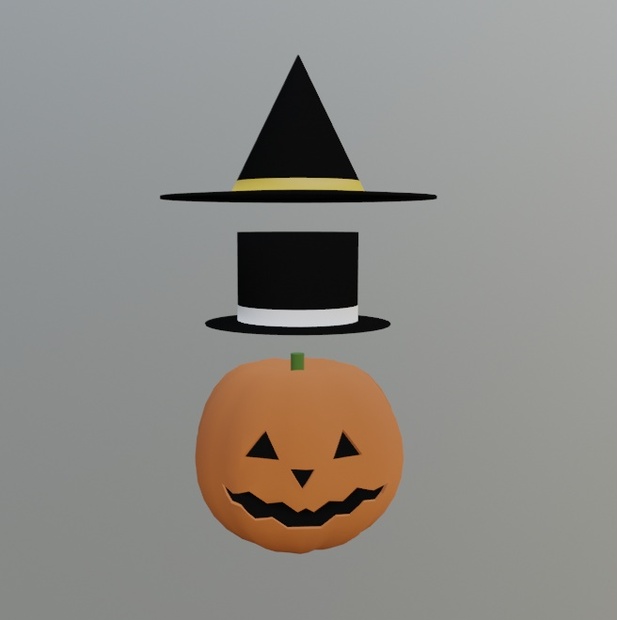 ハロウィンのカボチャ＋帽子2種セット - Bluerock's 3D model - BOOTH