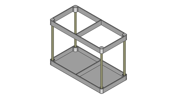 【ツールスタンド】60mm×60mm-2セル（上下パーツ）【STL、STEP】