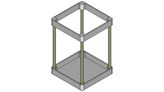 【ツールスタンド】60mm×60mm-1セル（上下パーツ）【STL、STEP】