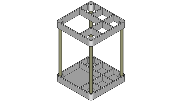 【ツールスタンド】40mm×40mm-1セル／20mm×20mm-5セル（上下パーツ）【STL、STEP】