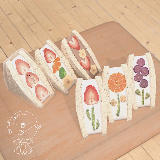 萌え断フルーツサンドセット【3Dモデル】
