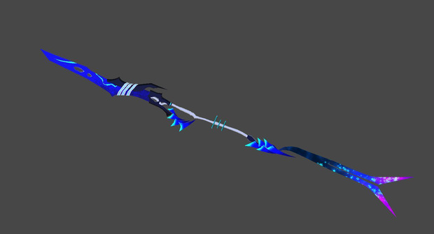 3D武器モデル 『蒼血の薙刀』