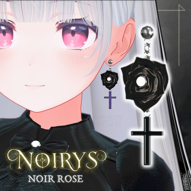【全アバター対応・全８色】「NOIR ROSE」オリジナル3Dアクセサリー 