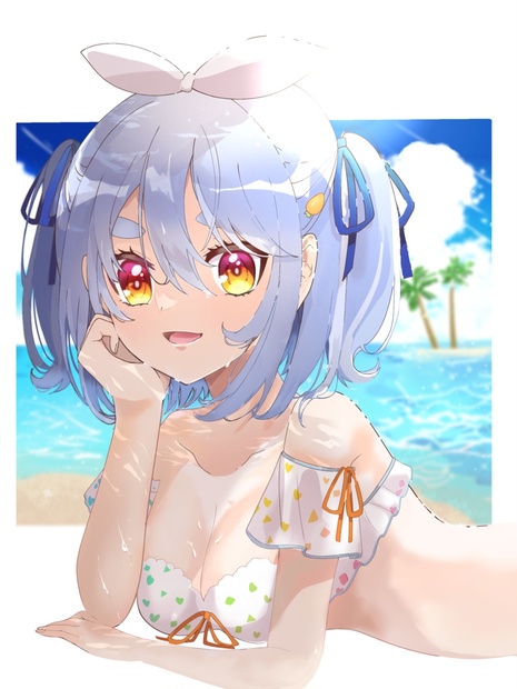 兎田ぺこら 水着イラスト - ぷちのへや - BOOTH