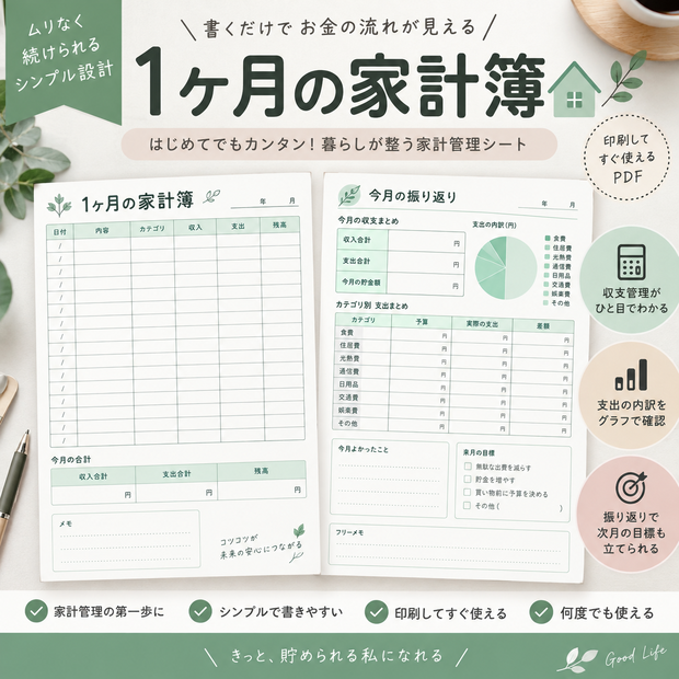 1ヶ月家計簿