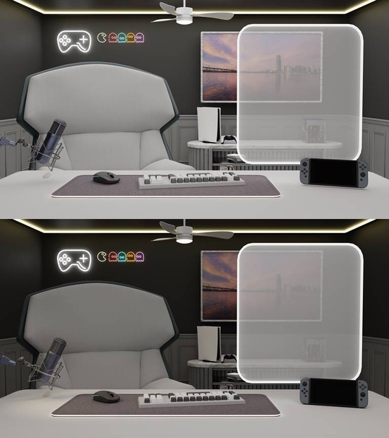 [방송 배경 화면] 配信部屋( VTuber向け）/ black gamer room assets
