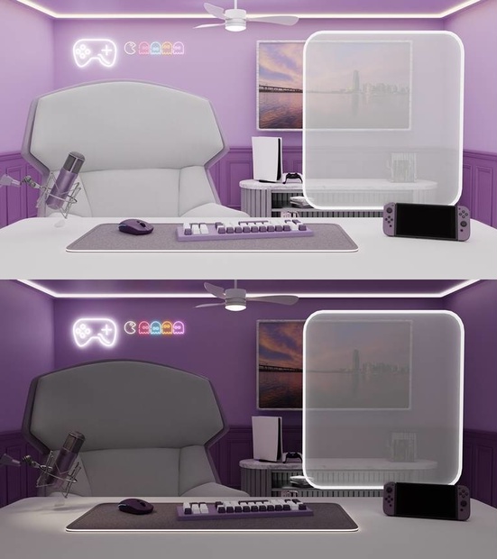 [방송 배경 화면] 配信部屋( VTuber向け）/ purple gamer room assets