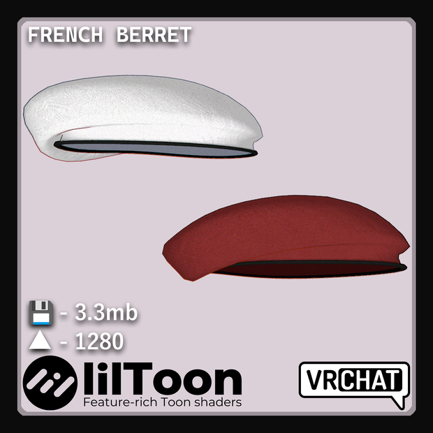 様々な3Dモデル用のフランス製ベレー帽 || French beret for various 3D models.