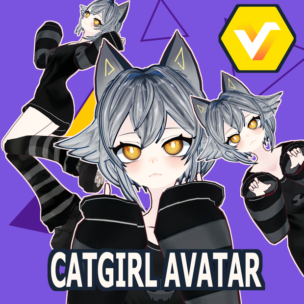 Gray Catgirl VRM Avatar [灰色猫娘アバター]