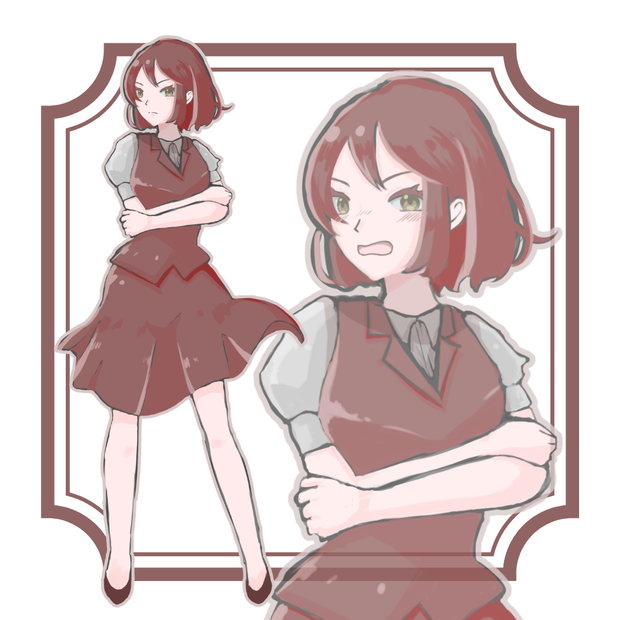 【立ち絵素材】OL【表情9種】