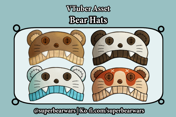 [VTuber Asset] Bear Hats