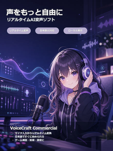 VoiceCraft AIボイスチェンジャー｜リアルタイム音声変換・Discord・ゲーム・配信対応