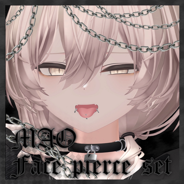 【真央専用】face pierce set / リップシンク対応