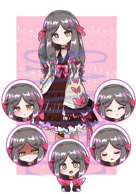【立ち絵素材】メルヘン少女〈蜘蛛〉（表情差分PNG/羽、しっぽ、異形などのオプション付PSD）
