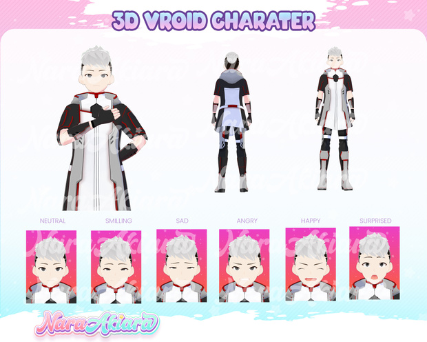 3D Vroid Model, Vtuber Design, Vroid Character, Vroid Commission - Virtual Character for Gaming 3D Vroid Model Anime Ethan Cyberpunk Male