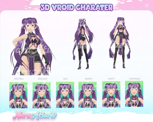 3D Vroid Character, 3D Art, Vroid Studio, Vroid Model, Vtuber Design, Vroid Clothing - Unique Virtual Character 3D Vroid Model Anime Mauo Ikaruna Girl