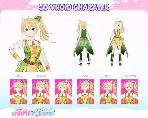 3D Vroid Model, 3d Model Commission, Vtuber Model Free - Create Your Stream Persona with a 3D Vroid Character Blonde Hair Loli Anime Girl