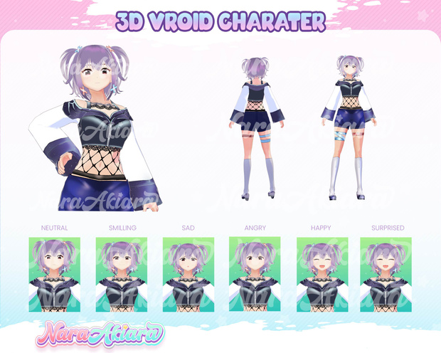 3D Vroid Character, Vroid, 3D, 3d Model Commission, 3d Model - Stream in Style with a 3D Vroid Model Neo Anime Girl