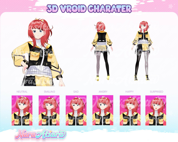 3D Vroid Character, 3d Model Commission, Vtuber Model, Vroid - Unique 3D Vroid Model Cyberpunk Pink Hair Anime Girl for Content Creators