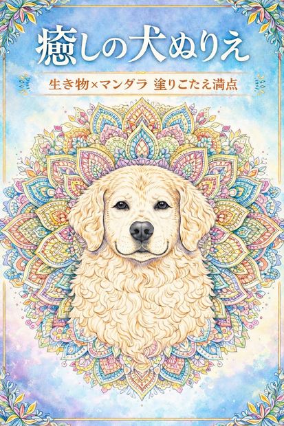 癒しの犬ぬりえ