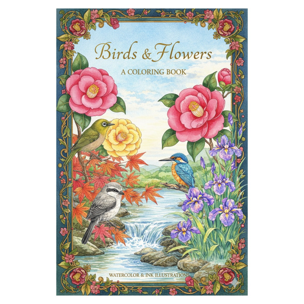 【やさしい大人の塗り絵】日本の鳥と四季を彩る塗り絵