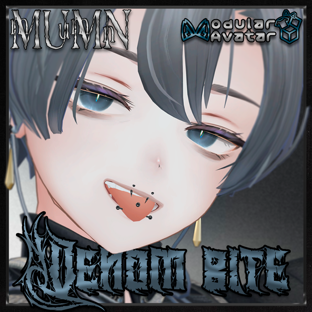 【20アバター対応】 Venom Bite Tongue Piercing 🐍 【20 Avatars】