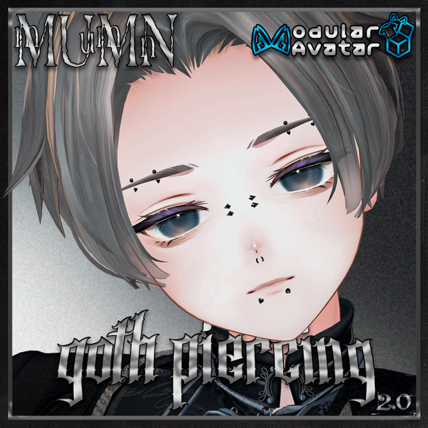 【18アバター対応】 Goth Piercing 2.0 ♰ 【18 Avatars】