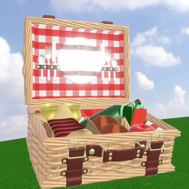 ピクニックバスケットの３Dデータ