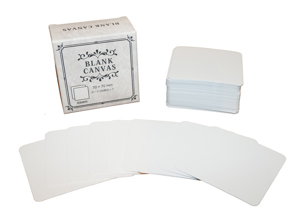 BLANK CANVAS 無地カード（ブランクカード） 100枚セット 70x70mm（スクエア）｜ボードゲーム・カードゲーム・メモ・学習用