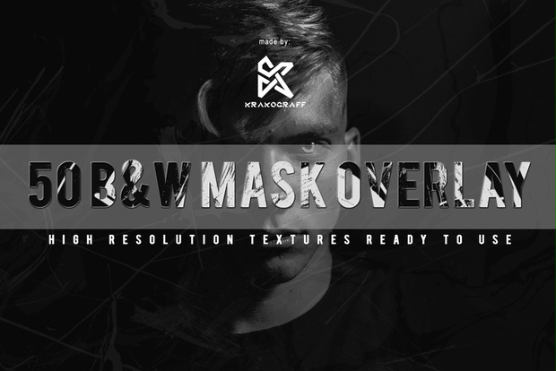 50 B&W Mask Overlay - 黒と白のマスク オーバーレイ - Krakograff - BOOTH