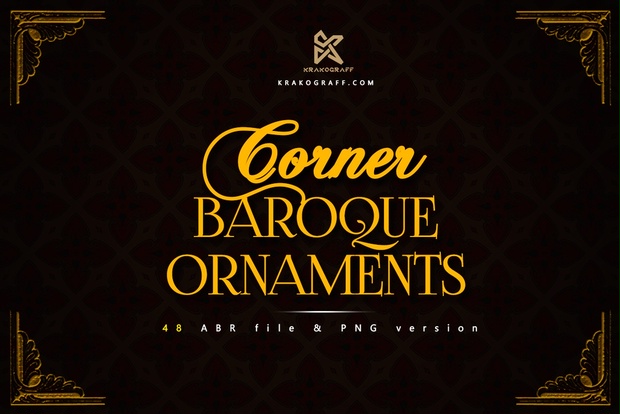 Photoshop ブラシ 48 Corner Baroque Ornaments Brushes - Krakograff - BOOTH