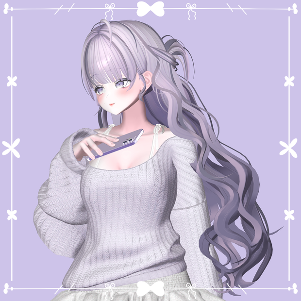 【4o4o half up messy bun】 - Highlights Color Texture