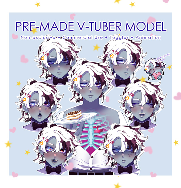 Premade Live2D Vtuber Model | Commercial Use | Non-exclusive | Ghost Waiter