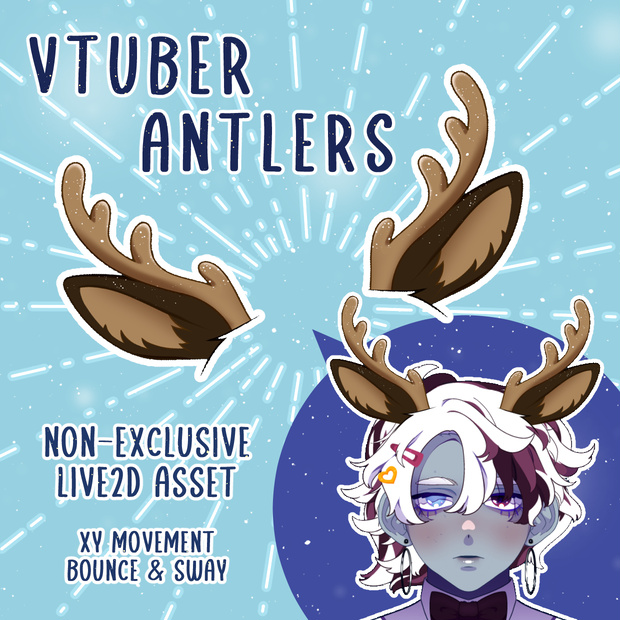 Reindeer Antler Vtuber Asset | Live2d Rigged Asset | Non-exclusive 
