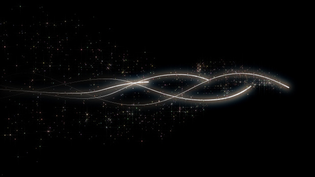 【動画素材】キラキラ輝く光の軌跡と星屑のエフェクト【黒背景】[Stock Video] Sparkling Light Trails and Stardust on Black Background