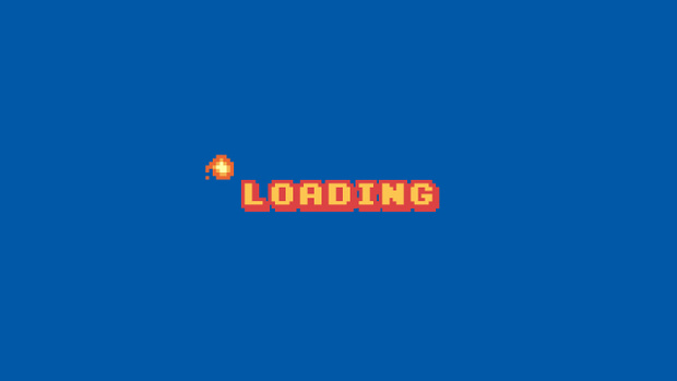 【クレジット表記不要の高解像度版】ファミコン風ドット絵ファイアボールのローディング画面【ループ】[High-res version with no attribution required] Fireball Loading Animation in 8-Bit Pixel Art, Loop