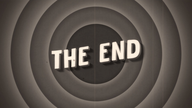 【クレジット表記不要の高解像度版】クラシック・カートゥーン風の「The End」[High-res version with no attribution required] The End,  Classic Black and White Cartoon Style